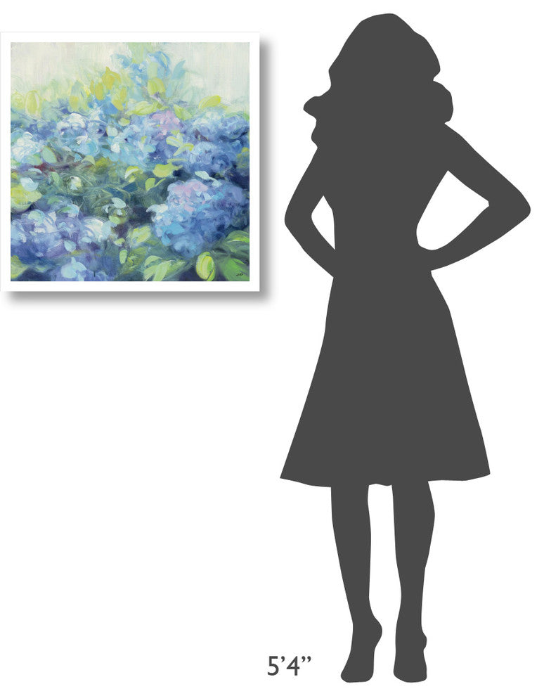 "Bright Hydrangea II" Digital Paper Print by Julia Purinton, 26"x26"