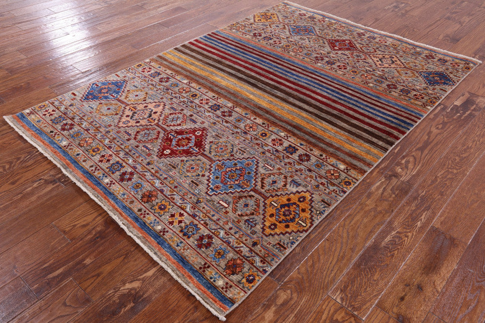 4' 10" X 7' 0" Super Kazak Khorjin Handmade Rug Q7452
