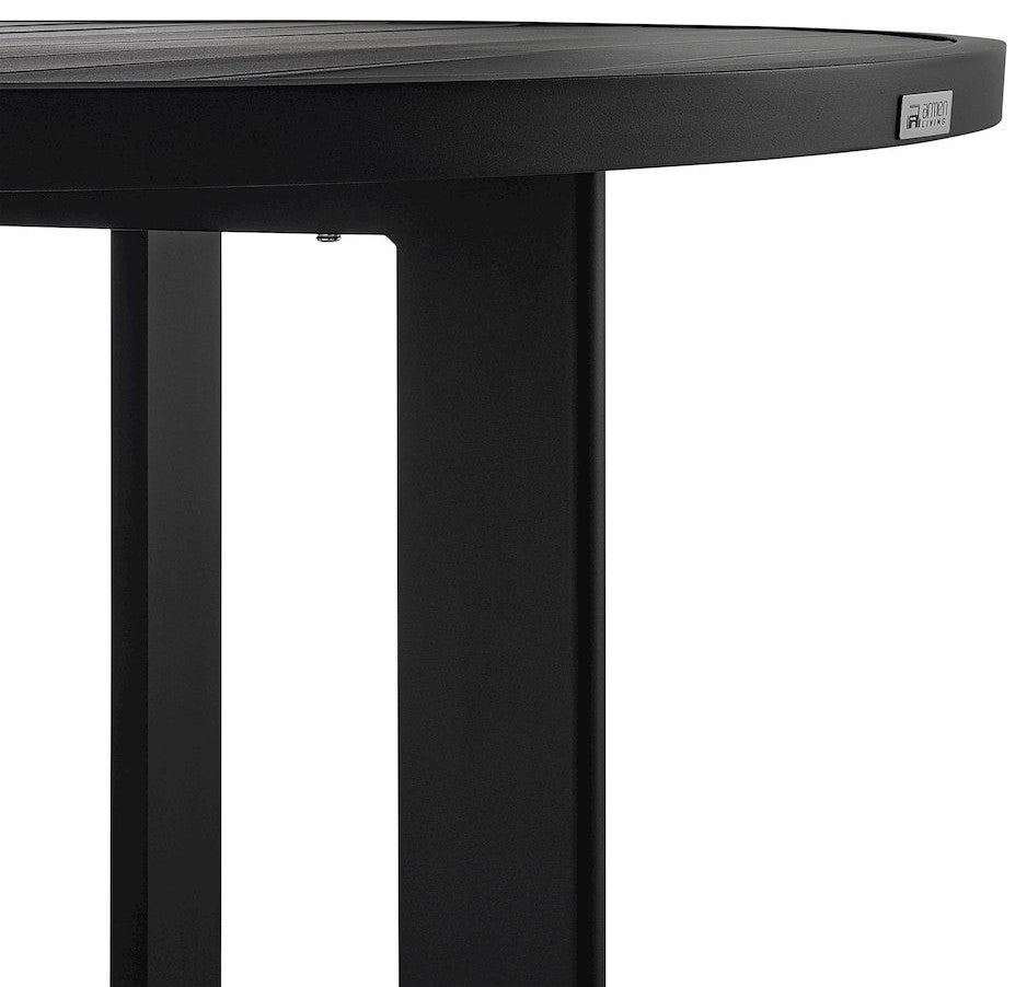 Cayman Outdoor Patio Round Dining Table in Aluminum