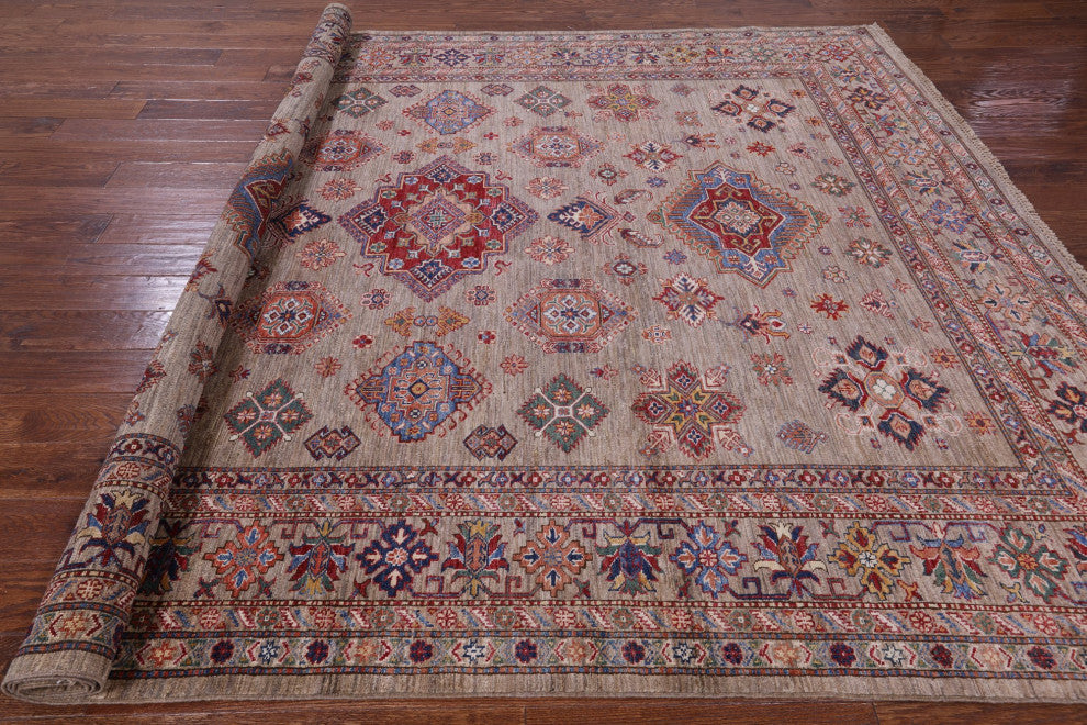 8' 0" X 10' 0" Super Kazak Handmade Wool Rug Q7692