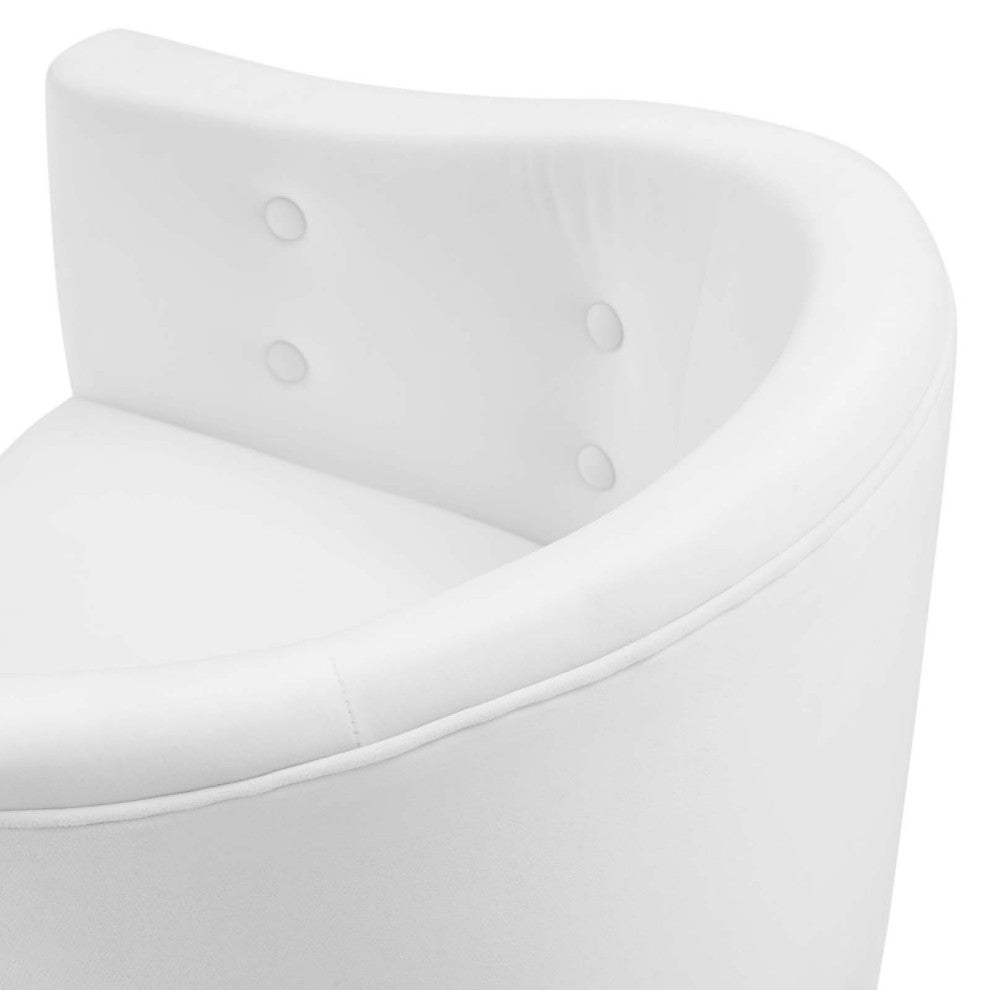 Tufted Counter Stool Chair, Set of 2, Velvet, Metal, White, Modern, Bar Pub