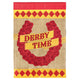 Flag  Double Applique  Horse Shoe Of Roses Burlap  Large
