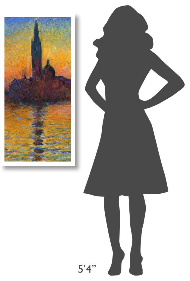 "Twilight Venice (left)" Digital Paper Print by Claude Monet, 19"x38"