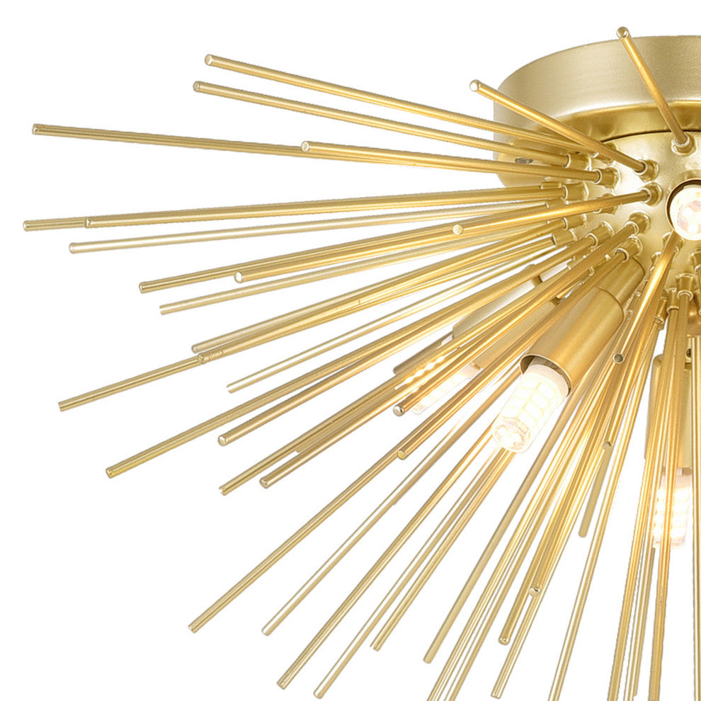 Savannah 6 Light Flush Mount With Gold Leaf Finish