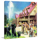"Yellowstone Inn" Painting Print on Wrapped Canvas