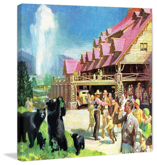 "Yellowstone Inn" Painting Print on Wrapped Canvas