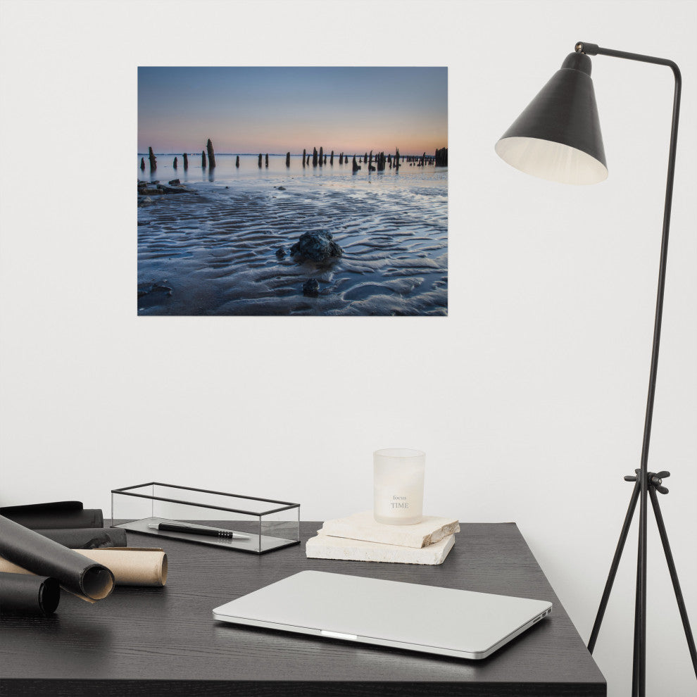 Low Tide At Battery Landscape Photo, Beach Unframed Wall Art Print, 16" X 20"