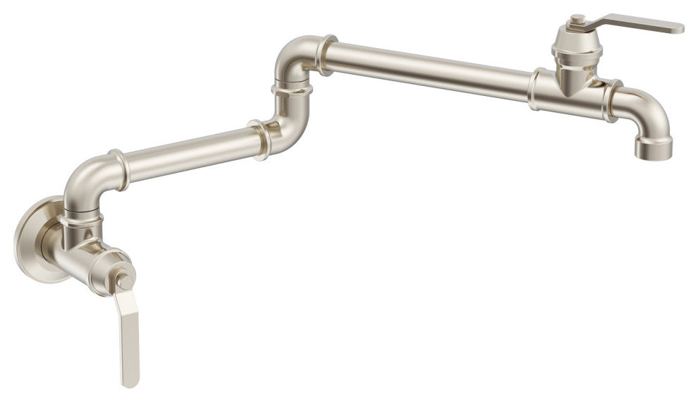 Kinzie Wall Mount Pot Filler Chrome, Stainless Steel