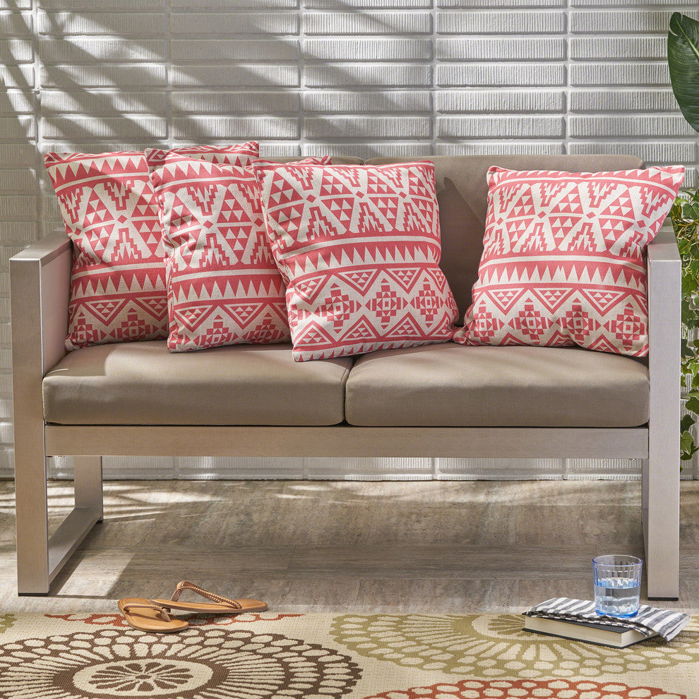 GDF Studio Fred Outdoor 18" Water Resistant Square Pillows, Set of 4