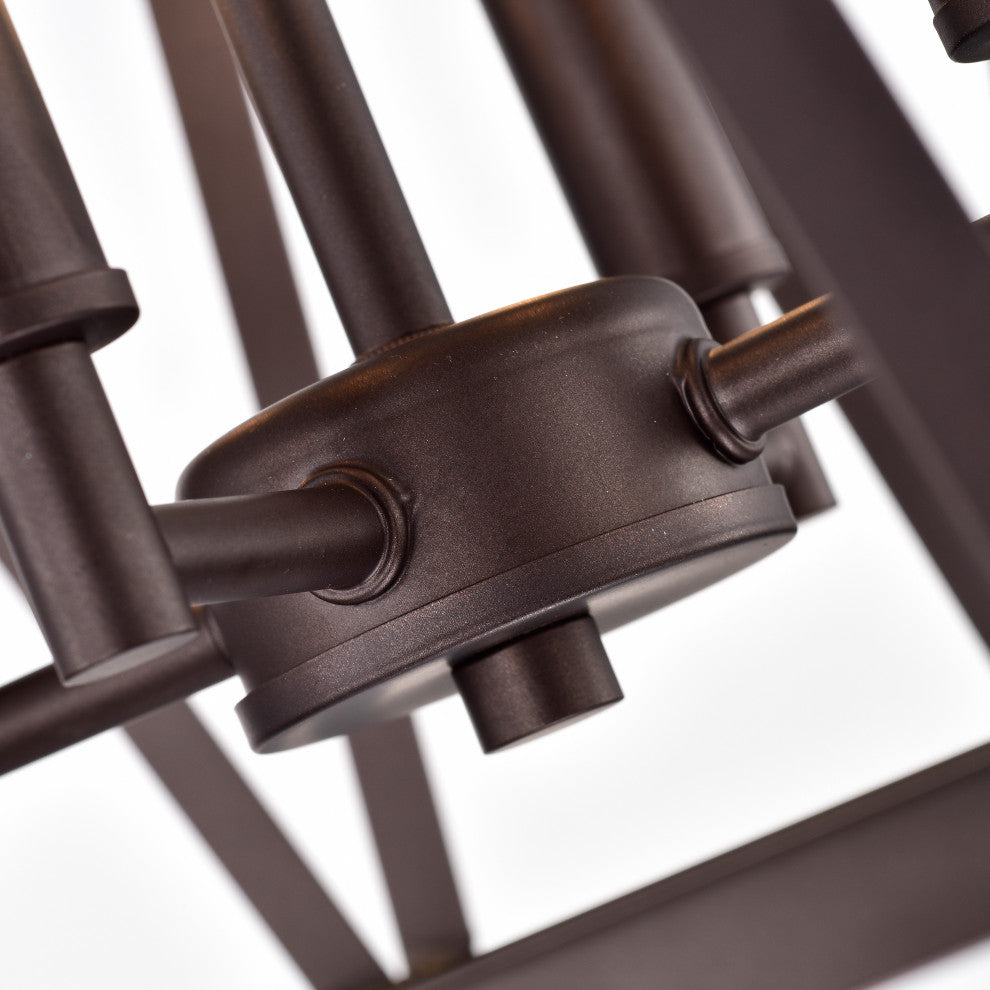 CHLOE Lighting IRONCLAD Industrial 4-Light Oil Rubbed Bronze Inverted Pendant