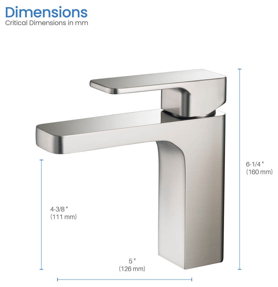 Blaze Single Handle Bathroom Sink Faucet, Brushed Nickel