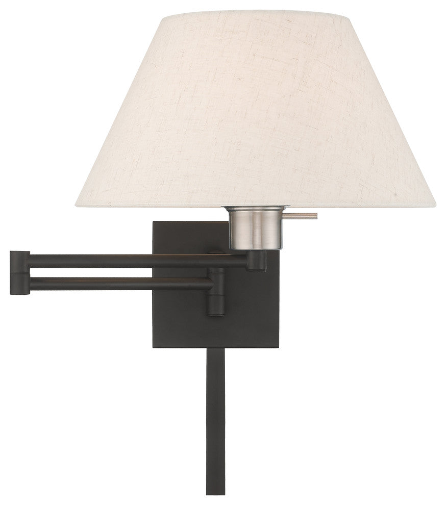 Livex Lighting Black 1-Light Swing Arm Wall Lamp