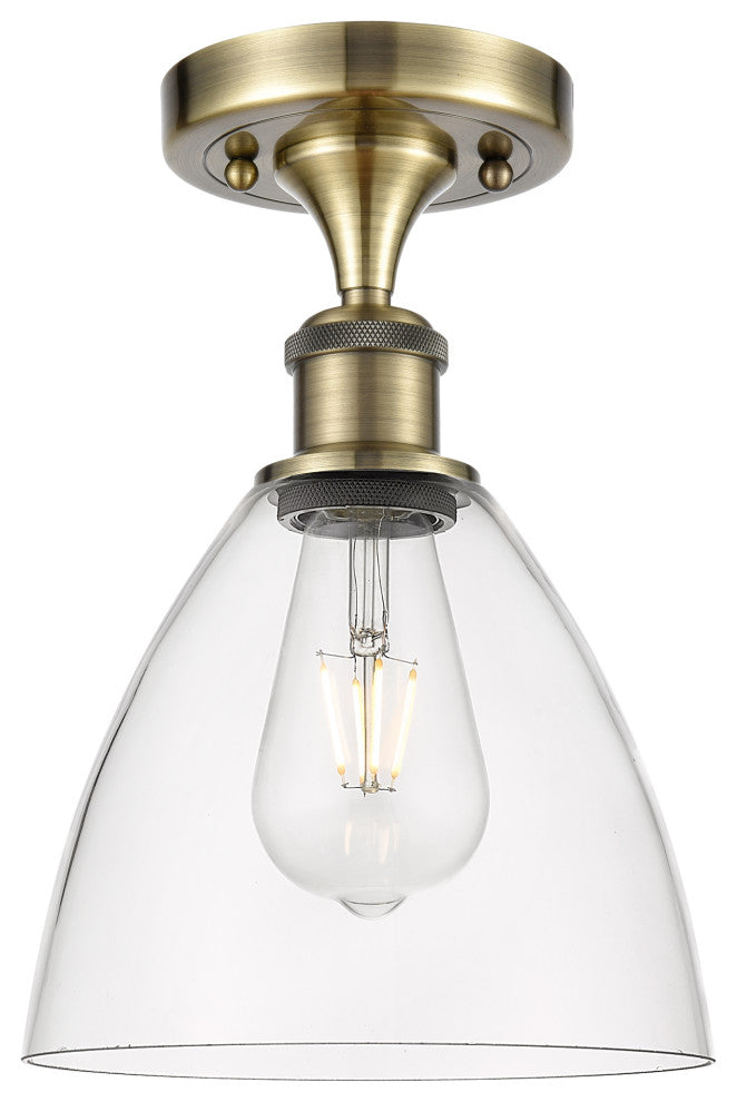 Innovations 516-1C-AB-GBD-752-LED 1 Light Semi-Flush Mount, Antique Brass