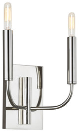 Brianna 2-Light Wall Sconce, Polished Nickel