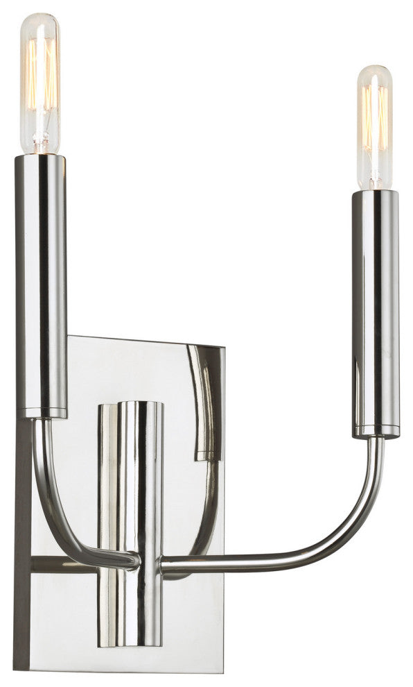 Brianna 2-Light Wall Sconce, Polished Nickel