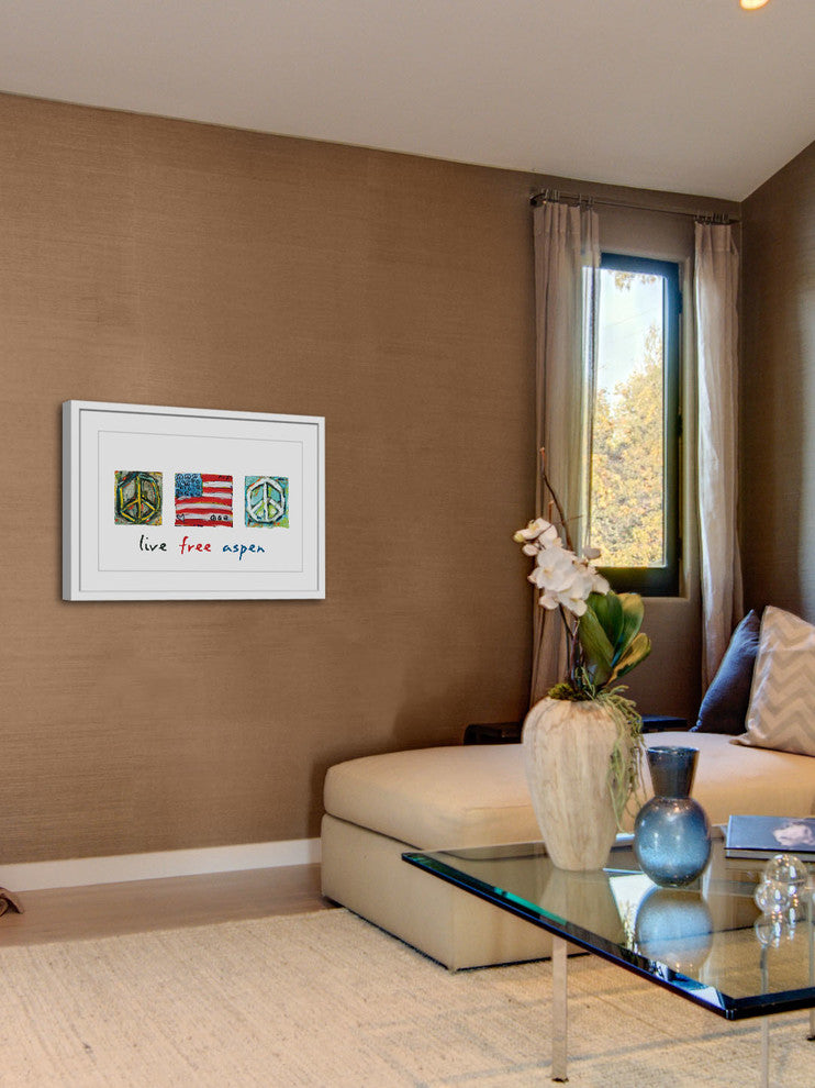"Live Free Aspen" Painting Print in Frame by Tori Campisi