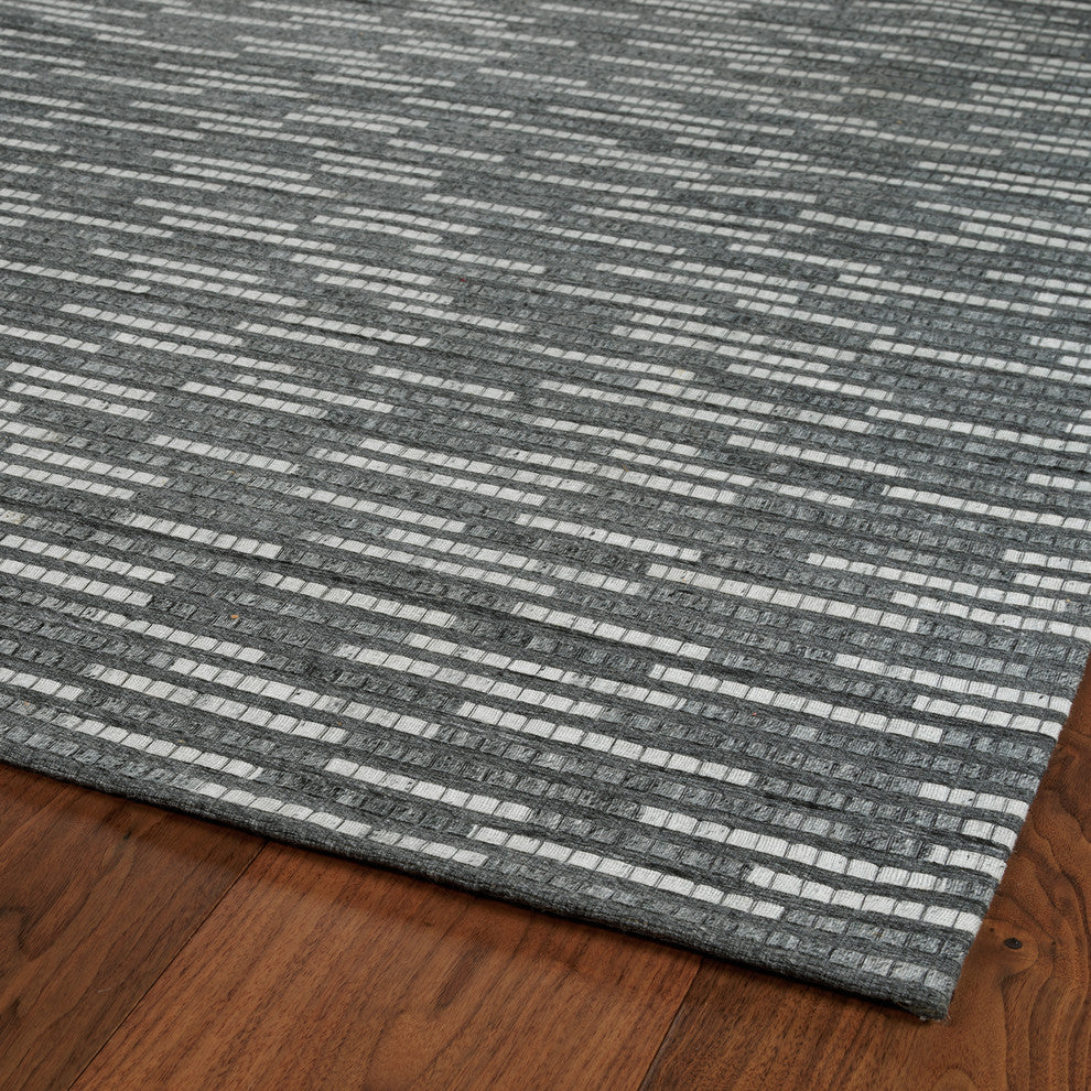 Kaleen Elegant Faux Cowhide Rug, Charcoal, 8''x10''