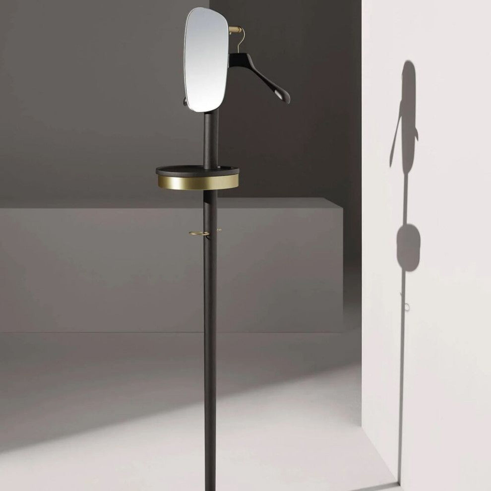 Nomon Galan Women Valet Stand, Walnut Hanger, Black Stained Ash, Graphite Finish
