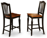 Edch5-Blk-W 5 Pc Counter Height Pub Set -Pub Table And 4 Bar Stools