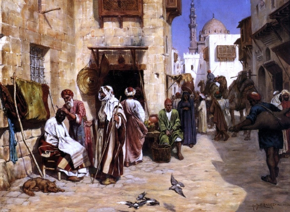 Albert Joseph Franke The Barber-s Shop, Gallery Wrapped Canvas Print, 21"x28"