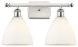 Innovations 516-2W-WPC-GBD-751 2 Light Bath Vanity Light, White, Polished Chrome