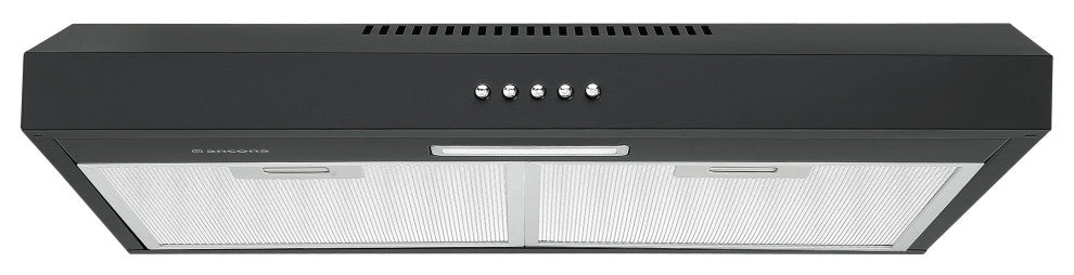 Ancona 24" 110 CFM Convertible Under Cabinet Range Hood, Matte Black
