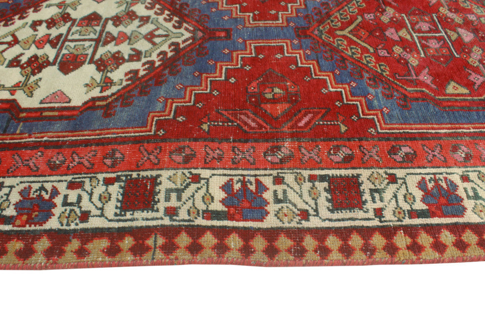 Fine Vintage Distressed Sabirah Navy/Ivory Runner, 3'3x10'10