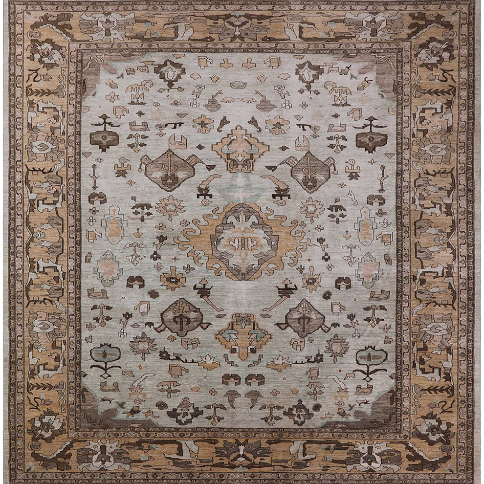 Ahgly Company Indoor Square Mid-Century Modern Area Rugs, 7' Square
