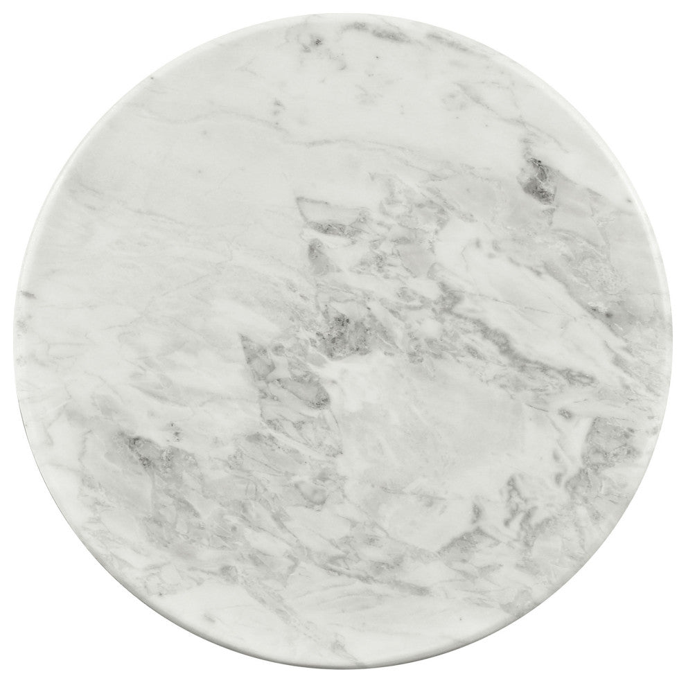 Genoa Marble End / Side Table, White