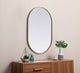 Metal Frame Oval Mirror 24X36 Inch, Brass