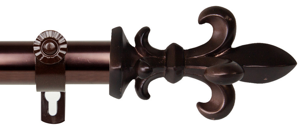 Silas 1" Diameter Curtain Rod, Bronze, 66-120"