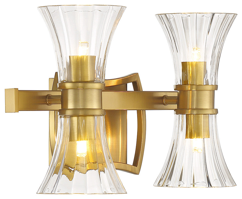 Bennington 4-Light Bathroom Vanity Light, Warm Brass