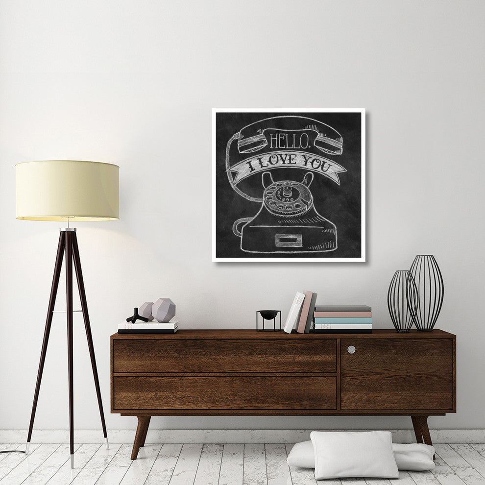 "Hello I Love You Chalk" Digital Paper Print by Mary Urban, 38"x38"