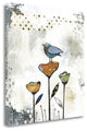 "Bird On Three Flowers" By Sarah Ogren, Giclee Print on Gallery Wrap Canvas