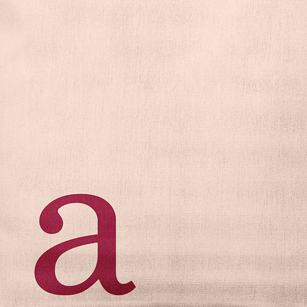 18" x 18" Modern Monogram Indoor/Outdoor Polyester Throw Pillow, Cranberry