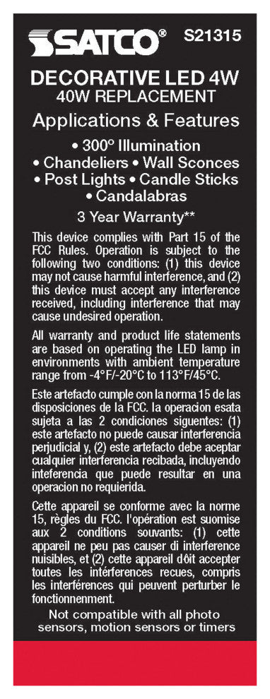 4W CA10 LED, Frost, Medium Base, 90 CRI, 2700K, 120V