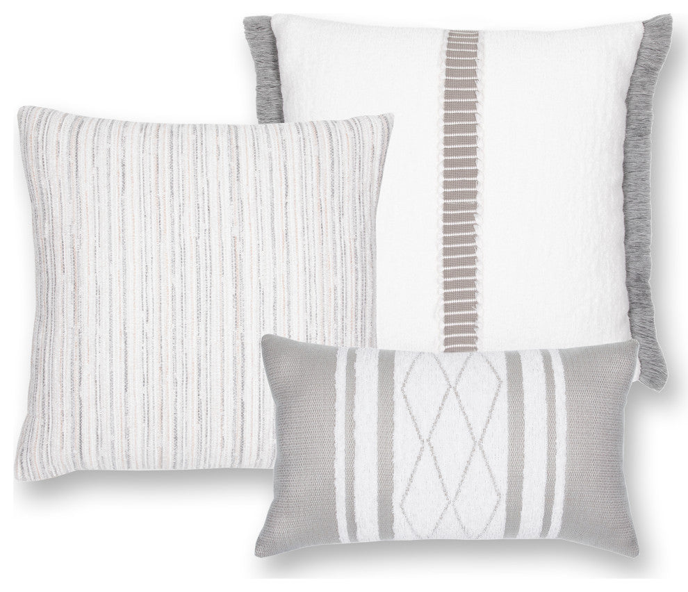 Luxe Stripe Pebble Indoor/Outdoor Performance Pillow, 20"x20"