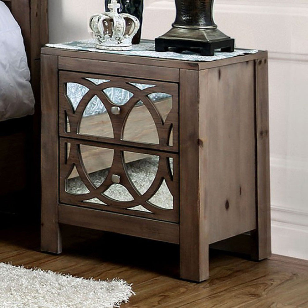 Zaragoza Contemporary Style Night Stand, Rustic Natural Tone