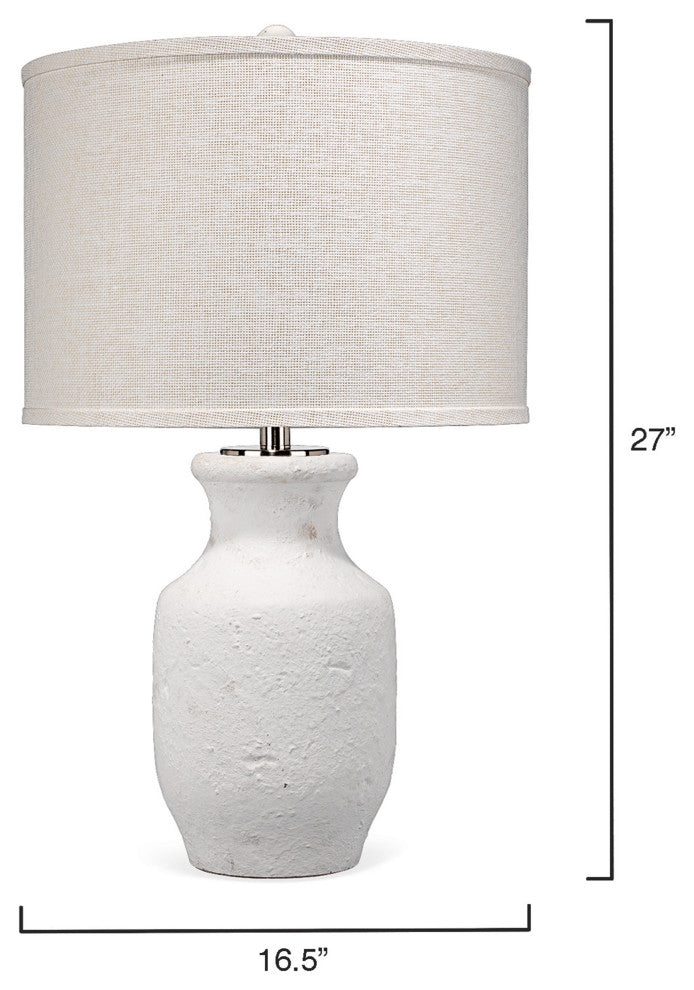 Gilbert Table Lamp, Textured Matte White Cement