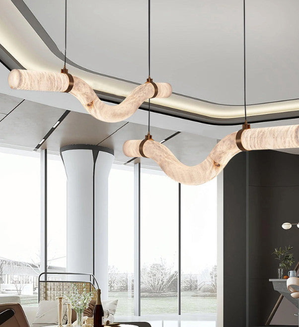 Alabaster Infinity Pendant Lamps, Style A