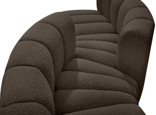 Arc Boucle Fabric Upholstered 4-Pc. Facing Modular Sectional, Brown