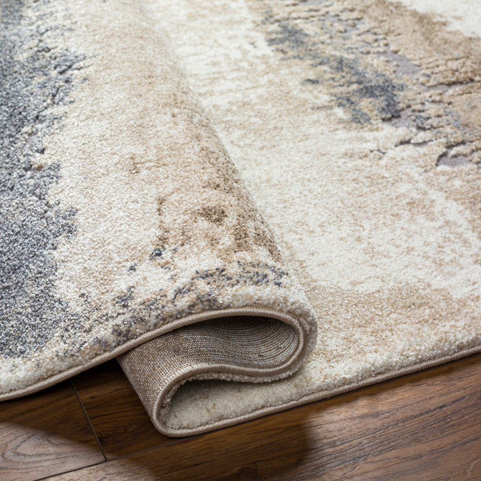 Surya Tuscany TUS-2344 Machine Woven Area Rug, Beige, 5'3" x 7'3"