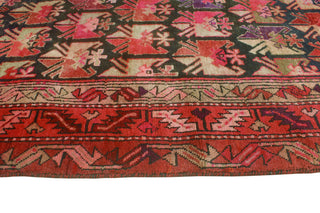 Fine Vintage Distressed Geralynn Charcoal/Pink Runner, 4'2x10'4