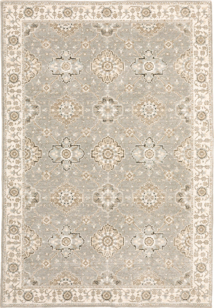 Oriental Weavers Andorra Grey/ Ivory Oriental Indoor Area Rug 10'X13'2"