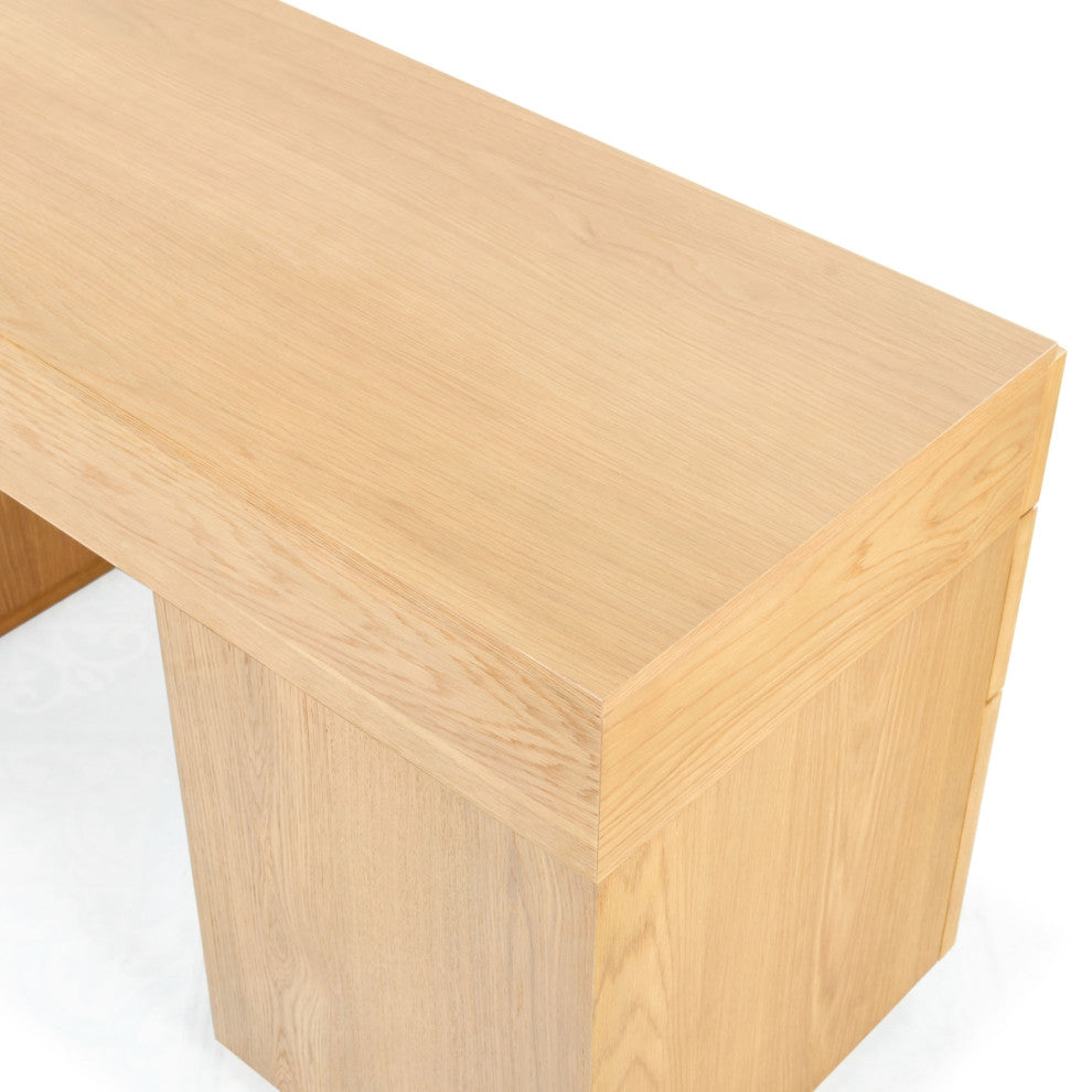 Safavieh Couture Zeus 7 Drawer Wood Desk, Natural