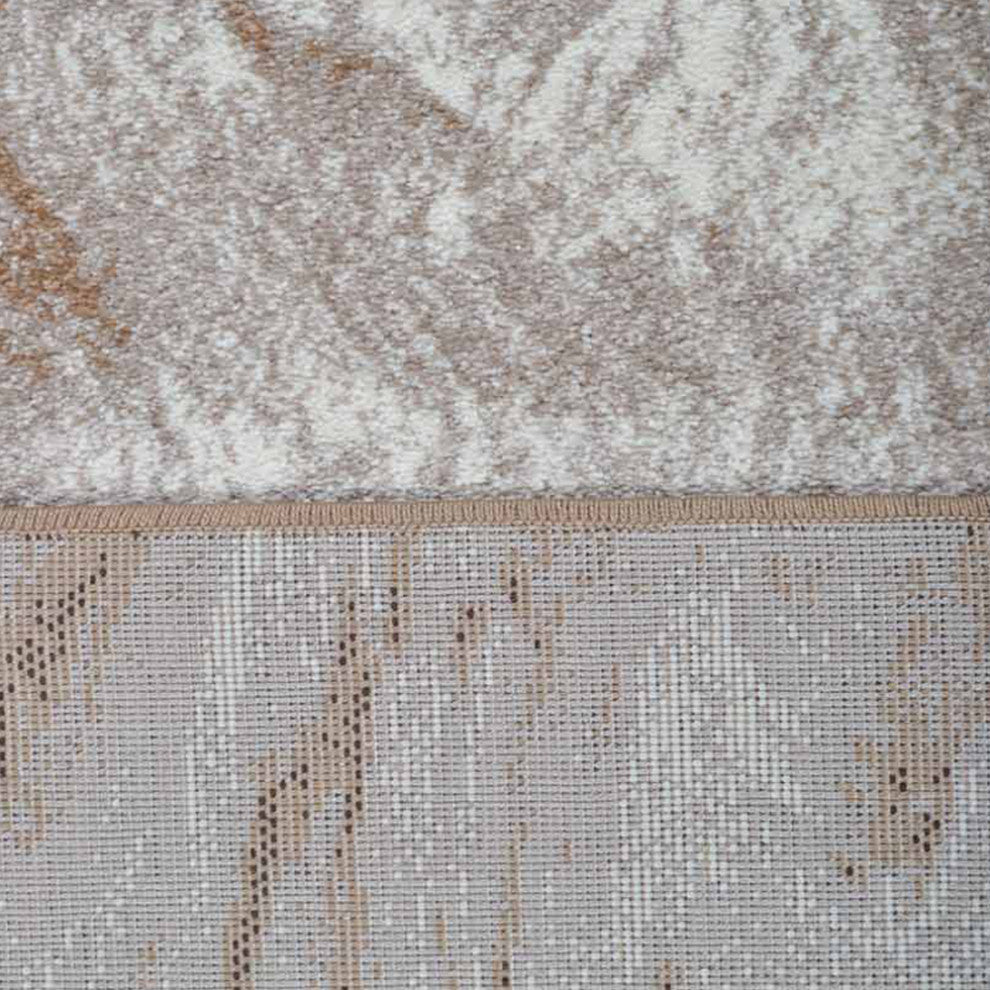 MACHINE MADE HEATSET POLYPROPYLENE AREA RUGS -Beige Color,Abstract Design, [Rectangle] 4'4''x6'4''
