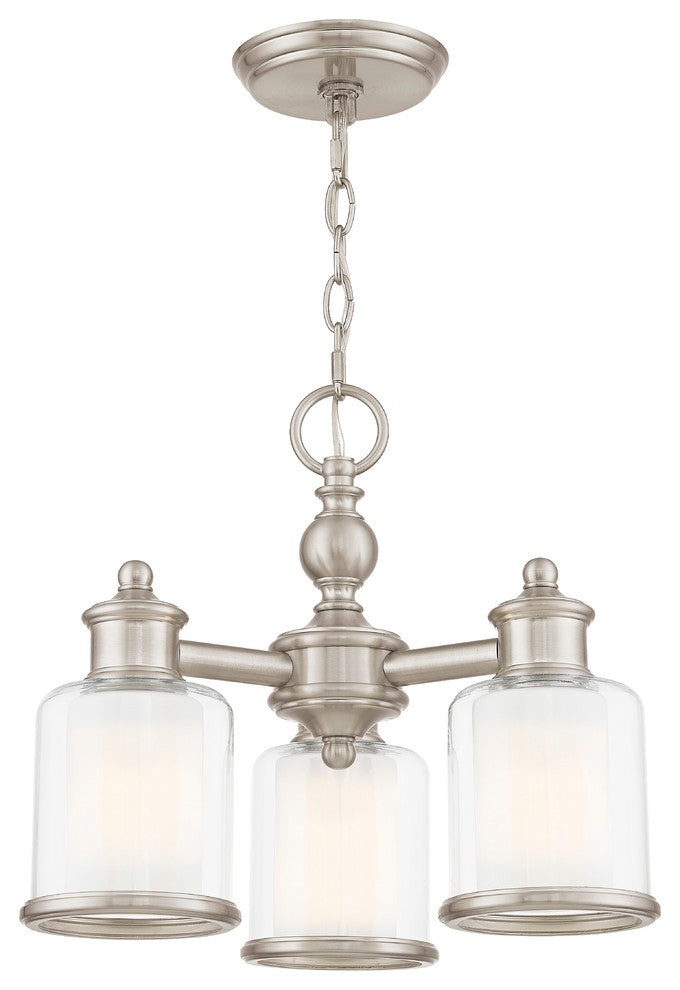 Middlebush 3-Light Convertible Mini Chandelier/Ceiling Mount, Brushed Nickel