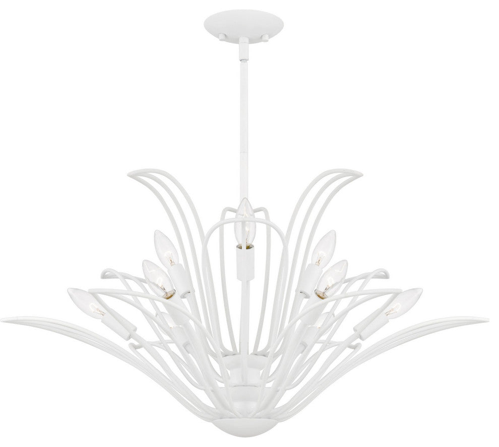 Tallulah Nine Light Chandelier in Sand White