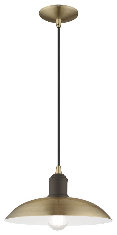 Livex Lighting Antique Brass 1-Light Mini Pendant