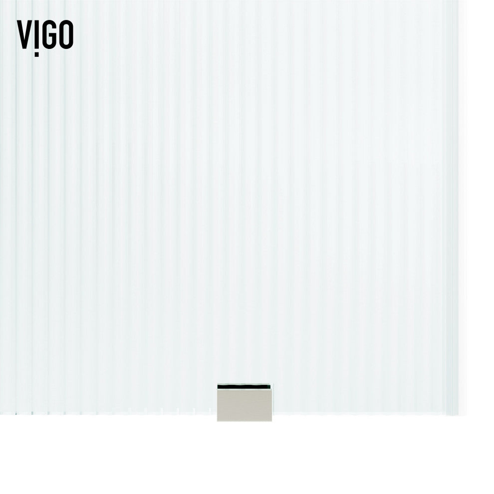VIGO Elan 68" to 72" W x 74" H Frameless Sliding Shower Door, Stainless Steel, Left, Fluted Glass